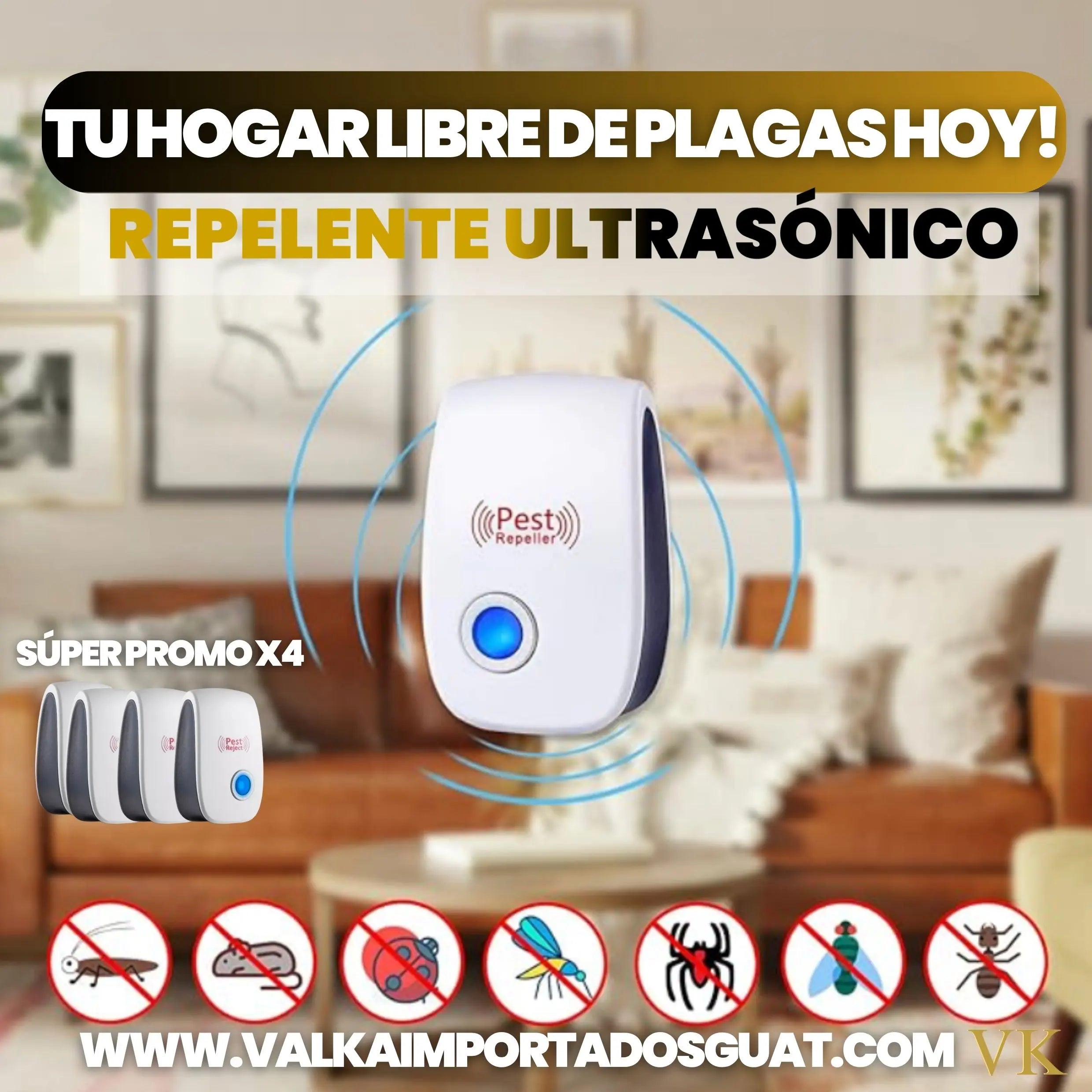 REPELENTES ULTRASONICOS (X4, X6 Ó X8 UNIDADES)+ ENVÍO GRATIS
