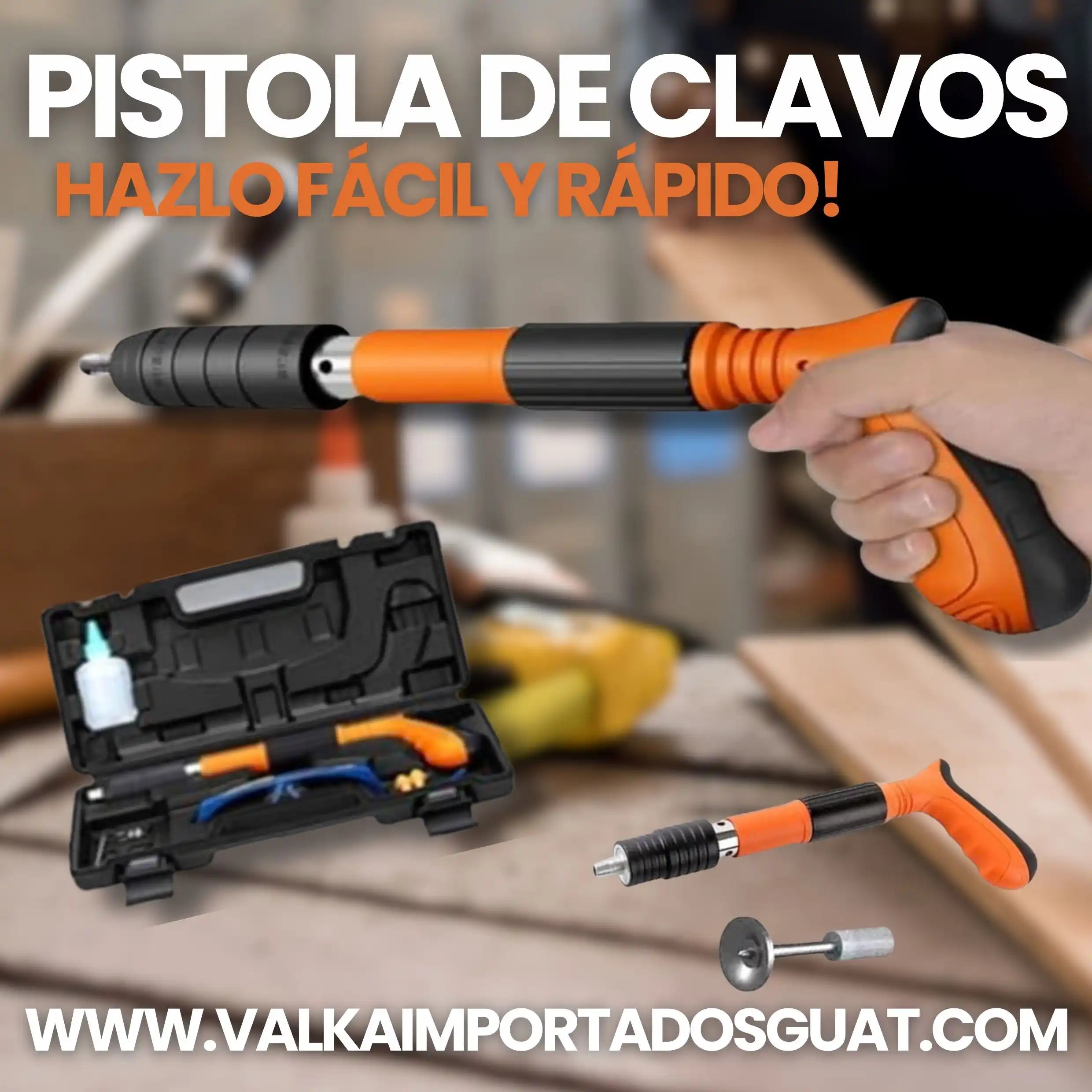 PISTOLA DE CLAVOS INHALAMBRICA + ENVÍO GRATIS