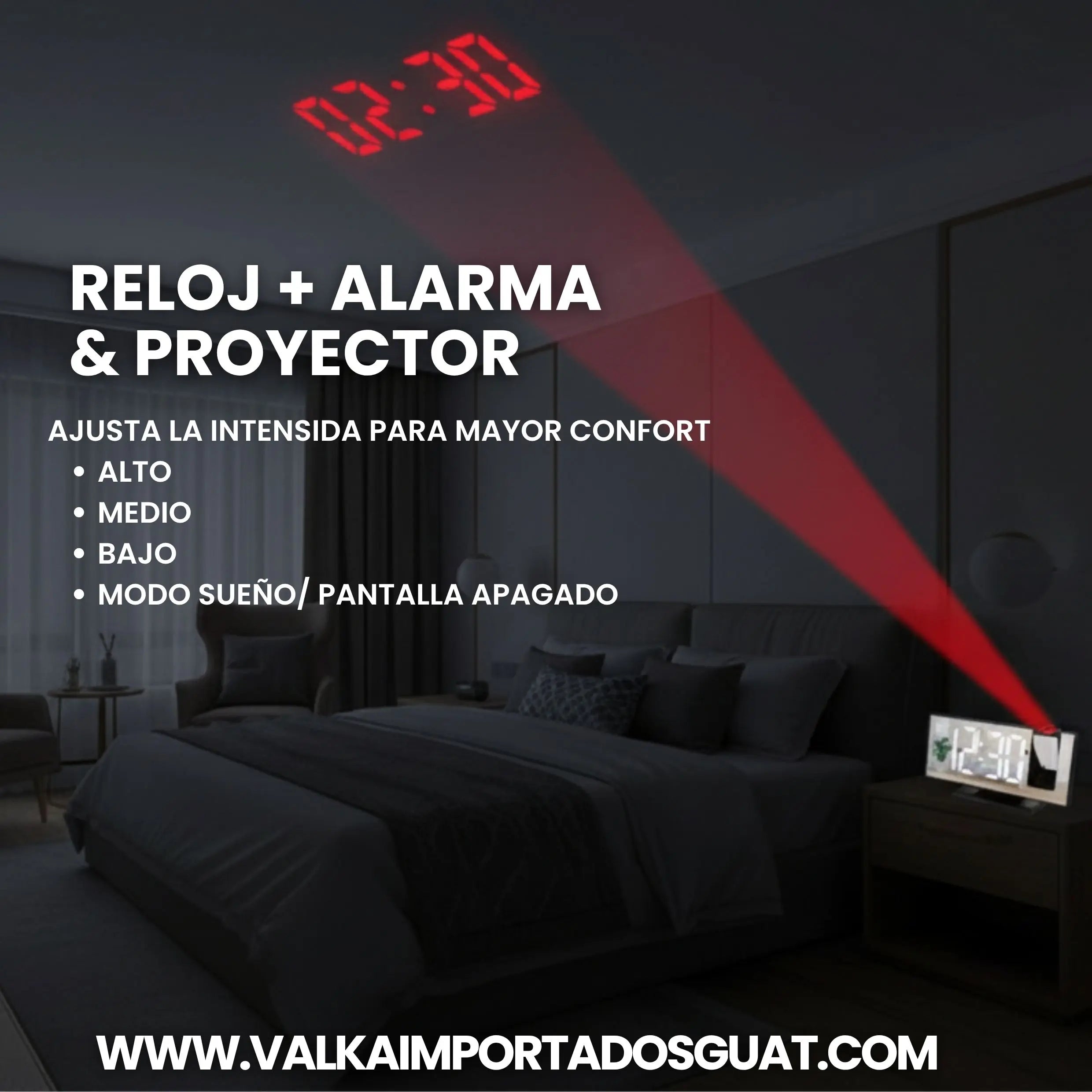 RELOJ + ALARMA & PROYECTOR + ENVÍO GRATIS