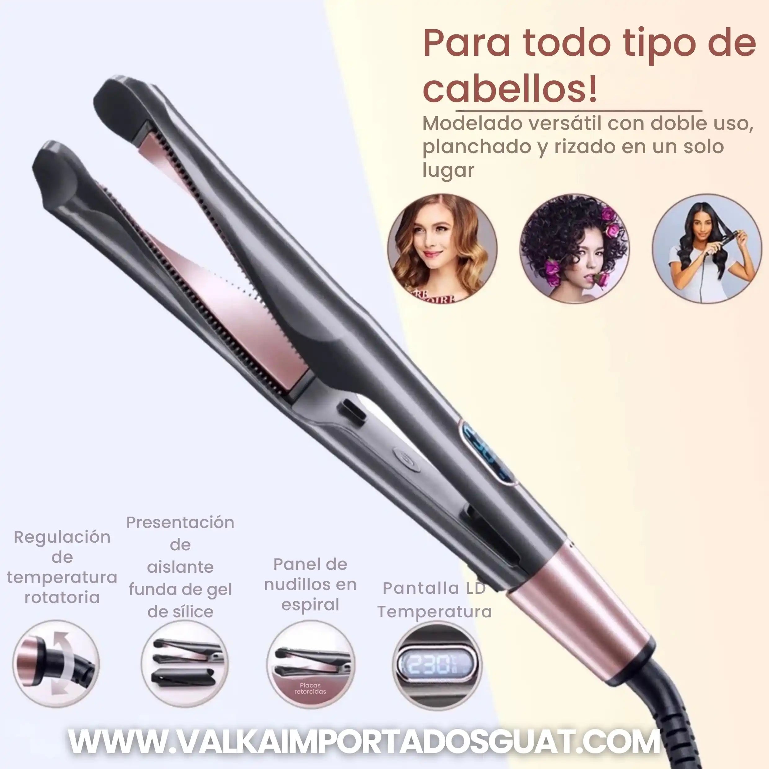 PLANCHA Y RIZADORA 2 EN 1 PROFESIONAL ™ + ENVÍO GRATIS